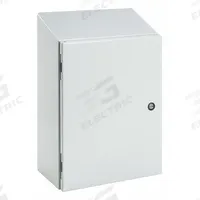 HOFFMAN Sloped Top Enclosure: Steel, 24 in x 24 in x 12 in, NEMA 12/13/4, Solid Cover, Hinged (MPN CSD242412ST). Key specifications — Closure Method: 1/4-Turn Latch; Brand: HOFFMAN; Knockouts: Not Included.