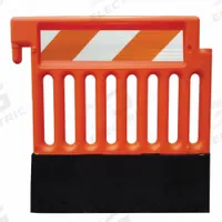 APPROVED VENDOR Pedestrian Barricade: Manual Carry, 38 in Ht, 3 9/16 ft Lg, 15 1/4 in Wd, Orange (MPN CSP-SW38-O-HIPFRHL-35B). Key specifications — Brand: APPROVED VENDOR; Portability: Manual Carry; Material: Polyethylene; Message: No Legend; Includes: Self-Weighted Base; Finish: Unfinished; Connecting Option: Interlocking; ADA Compliance: Yes.