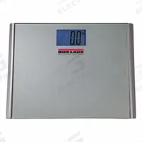 RICE LAKE WEIGHING SYSTEMS Bathroom Scale: Digital, kg/lb, 15 3/8 in Weighing Surface Wd (MPN 201124). Key specifications — Brand: RICE LAKE WEIGHING SYSTEMS; Weighing Units: kg; Standards: CE Approved; IP Rating: Not IP Rated; Indicator Attachment: Integrated; Includes: (2) AAA Batteries; Readability: 0.2 lb.