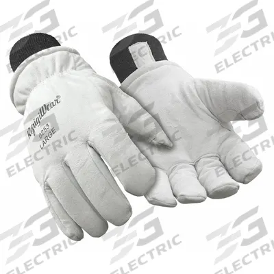 REFRIGIWEAR Leather Gloves: L ( 9 ), -20°F Min Temp, Std, Drivers Glove, Goatskin, Wing Thumb - Drivers Gloves