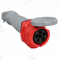 HUBBELL Pin and Sleeve Connector: Red, 277/480V AC, Three Phase, 100 A, 4 Pole, 5 Wire (MPN HBLS5100C7W). Key specifications — Brand: HUBBELL.
