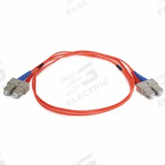 MONOPRICE Fiber Optic Patch Cord: Multi-Mode, 1 m Lg, SC End 1, SC End 2, Orange, PVC, 2 Fiber Count (MPN 2611). Key specifications — Fire Rating: Riser; Jacket Material: PVC; Number of Fibers: Duplex; Brand: MONOPRICE; _Fiber Optic Cable Style: 62.5/125µ OM1.