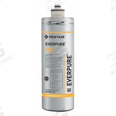 PENTAIR/EVERPURE Quick-Connect Water Filter: 0.5 micron, 0.5 gpm, 750 gal - Quick-Connect Drinking Fountain & Beverage Machine Water Filters