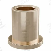 Flanged Sleeve Bearing: Bronze, SAE 841, 6 mm Bore, 9 mm OD, 12 mm Lg, -35°F to 300°F, 10 PK (MPN FFM0609-12B). Key specifications — System of Measurement: Metric; Material Grade: SAE 841; Flange Type: Flanged; Brand: OILITE.