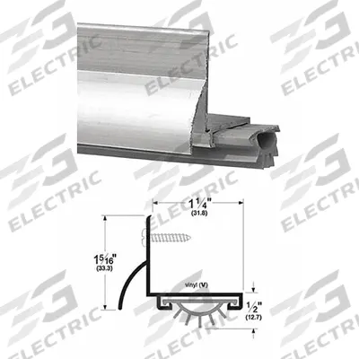 PEMKO Door Shoe: Aluminum, 36 in Lg, 1 1/4 in Wd - Door Shoes