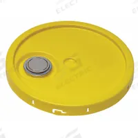 APPROVED VENDOR Pail Lid: Gasketed/Snap-On/Spout/Tear Tab, 12 1/4 in Overall Dia, Yellow, Plastic (MPN ROP210CVR0F-TT-Y). Key specifications — attr1265148: 1H2/Y1.5/30; attr1188872: APPROVED VENDOR; attr1265149: Not Rated; attr1188855: 49EN70; attr1188854: Plastic; attr1188856: ROP2150Y-M.