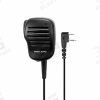 MIDLAND Speaker Microphone: Fits Midland, For MB Series, 3.5 mm Jack, 30 in Cord, Push To Talk, IP67 (MPN BIZTALK MA3). Key specifications — Compatible Radio Series: MB; Color: Black; Radio Connector Type: 2-Pin; Brand: MIDLAND; Manufacturer Part Number: BIZTALK MA3; Push To Talk: Yes.