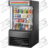 TRUE REFRIGERATION Refrigerated Merchandiser: 56 3/8 in x 30 1/4 in x 32 1/8 in, Black, 3 Shelves (MPN TAC-14GS-LD). Key specifications — attr1277723: TRUE REFRIGERATION; attr1277683: R-153a; attr1277691: No; attr1277694: Black; attr1280716: Partial Glass Panel with Glass Sides; attr1280729: TAC.