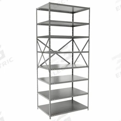 HALLOWELL Metal Shelving: Standalone, Medium-Duty, 36 in x 24 in, 84 in Overall Ht - Medium-Duty Standalone Open Metal Shelving