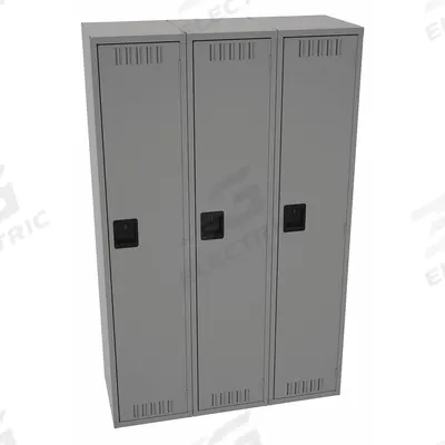 TENNSCO Wardrobe Locker: 15 in x 18 in x 72 in, Louvered, 1 Tiers, 3 Units Wide - Quiet-Close Louvered Metal Wardrobe Lockers