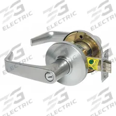 STANLEY SECURITY SOLUTIONS Door Lockset: Privacy Lever Locksets, Chrome, ADA Compliant, LFIC (MPN 9K30L15DSTK626). Key specifications — Ligature Resistance: Not Ligature-Resistant; Brand: STANLEY SECURITY SOLUTIONS; Lockset Function ANSI Code: F76; Visual Indicator Message: No Message; Lockset Style: Contour Angle Return; ADA Compliant: Yes; Finish: Satin Chromium-Plated : Zinc Alloy.