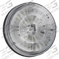 GROTE Stop/Turn/Tail Light: LED, Turn Signal Light, Clear, Round, 4 5/16 in Overall Dia, Female Pin (MPN G4022). Key specifications — Standards: FMVSS 108; Electrical Connection: Female Pin; Brand: GROTE; Installation Type: Permanent; Lens Color: Clear; Mount Type: Grommet; Lighting Technology: LED; Light Type: Turn Signal Light.