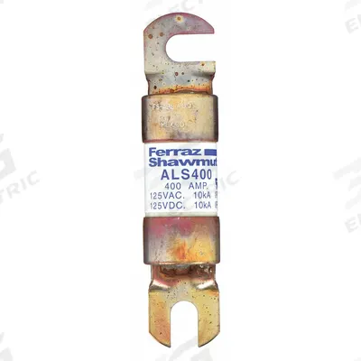 MERSEN Forklift Limiter Fuse: ALS Series, Bolt-On, Gen Purpose, 400 A, 125 V DC - Fast-Acting & General Purpose Bolt-On Fuses