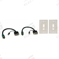 TRIPP LITE Trunk Cable Adapter: (1) VGA Female x (1) HDMI Female Adapter, Black/Green (MPN EZA-VGAAF-2). Key specifications — Product Type: Trunk Cable Adapter; Manufacturer Part Number: EZA-VGAAF-2; Brand: TRIPP LITE; End 1 Connection Type: VGA Female; End 2 Connection Type: HDMI Female.