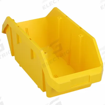 QUANTUM STORAGE SYSTEMS Cross-Stacking Bin: 8 3/8 in x 18 1/2 in x 7 in, Yellow - Cross-Stacking Plastic Bins