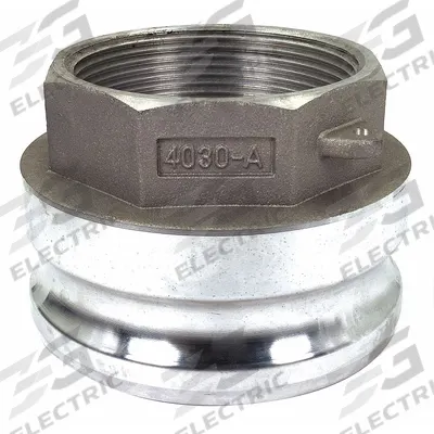 APPROVED VENDOR Cam and Groove Adapter: 4 in Coupling Size, 4 in Hose Fitting Size, 3 in-8 Thread Size - Type A Aluminum Cam & Groove Fittings