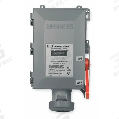 HUBBELL Mechanical Interlock: 250V DC/600V AC, Single/Three Phase, 60 A, 3 Pole - Fused Watertight Interlocks