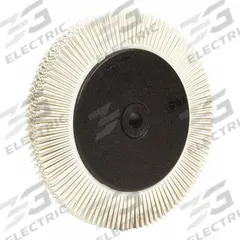 SCOTCH-BRITE Radial Bristle Brush: Type S, 8 in Dia x 1 in Wd, 1 1/4 in Arbor, Ceramic, White, 2 PK (MPN 61500189461). Key specifications — Brand: SCOTCH-BRITE.