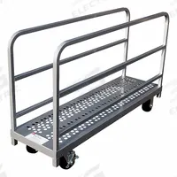DAYTON Panel Truck: 1,500 lb, Gray/Red, 54 in L x 16 in W x 35 in H Deck, 8 3/4 in Deck Ht, 2 Rails (MPN 30F041). Key specifications — Color: Red; Caster/Wheel Configuration: (2) Rigid; Brand: DAYTON.