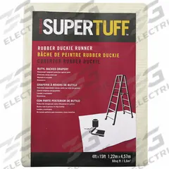 TRIMACO Drop Cloth: Extra Heavy Duty, Rubber, 23 mil Thick, 4 ft Wd, 15 ft Lg, Beige, Butyl-Coated (MPN 80208). Key specifications — Color: Beige; Features: Water Resistant; Coating Type: Butyl-Coated; Material: Rubber; Brand: TRIMACO.