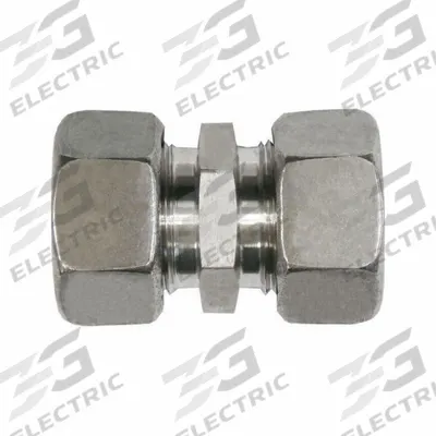 BRENNAN INDUSTRIES Compression Tube Straight: 8 mm OD x 8 mm OD Size - Flareless Bite-Type Steel Compression Fittings