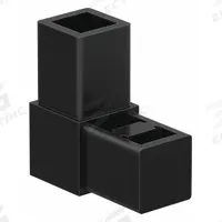 2-Way Corner Connector: 2 1/8 in x 2 1/8 in, Nylon, Unfinished, Black, 90° Elbow (MPN 9220). Key specifications — Finish: Unfinished; Material: Nylon; Brand: 80/20; Product Type: 2-Way Corner Connector.