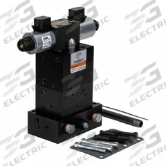 ENERPAC Control Valve: 4.5 gpm Max Flow Rate, Three Positions, Four-Way Ways, 24V DC, Tandem Center (MPN VE43). Key specifications — attr1018270: Load Holding; attr1018253: ENERPAC; attr1018249: VE43; attr1018300: Pressure; attr1018289: VE.