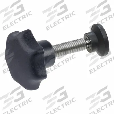 JW WINCO Plastic Hand Knob w/ Stainless Steel Stud w/ Swivel Thrust Pad: 7 Point - 7-Arm Knobs with Swivel Thrust Pad & Threaded Stud