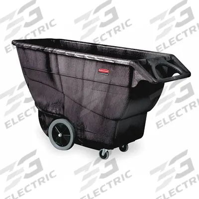 RUBBERMAID COMMERCIAL PRODUCTS Tilt Truck: 27 cu ft, 2,100 lb, (2) Axle-Mounted/(2) Swivel - Low-Maintenance Plastic Tilt Trucks with Ergonomic Handle