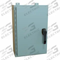 HAMMOND Enclosure: Steel, 24 in x 16 in x 8 in, NEMA 12/13/3R/4, Solid Cover, Hinged (MPN HW24168GYHK). Key specifications — Closure Method: Handle; Brand: HAMMOND; Knockouts: Not Included.