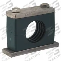 ZSI Vibration-Dampening Beta Clamp: Ribbed Bore, 304 Stainless Steel Clamp, Polypropylene Cushion (MPN H6032S-SS)