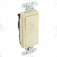 BRYANT Wall Switch: Rocker Switch, 3-Way, Maintained, Ivory, 120/277V AC, 20 A (MPN 9903I). Key specifications — Illuminated: No; Voltage Rating: 120/277V AC.