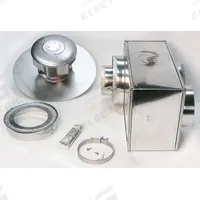 DAYTON Venting: Compatible with Unit Heaters, Compatible with 4DG06 to 4DG45, 5 in Vent Dia, Surface (MPN 5ZJU0). Key specifications — Product Type: Venting For Gas Heaters; Compatible with Product Type: Unit Heaters; Compatible Grainger Part Number: 4DG06 to 4DG45; Mounting Type: Surface; Includes: Vent Box Assembly; Vent Type: Intake/Vent Concentric Y; Brand: DAYTON; Material: Steel.