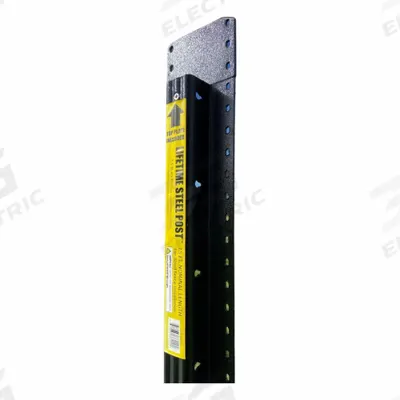 LIFETIME STEEL POST Fence Post: 8 ft Ht, Steel, Black, Powder Coated - T-Posts & U-Posts for Wood & Composite Fencing