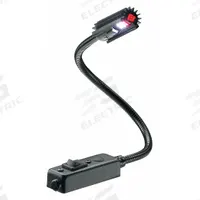FEDERAL SIGNAL Task Light: LED, Wire Leads, Gooseneck, 18 in Arm Reach, 398 lm Max Brightness, 3800K (MPN LF18ES-LED). Key specifications — Lighting Technology: LED; Brand: FEDERAL SIGNAL; Bulb Wattage: 5 W; Color: Black; Electrical Connection Type: Wire Leads; Operating Voltage: 12.8V DC.