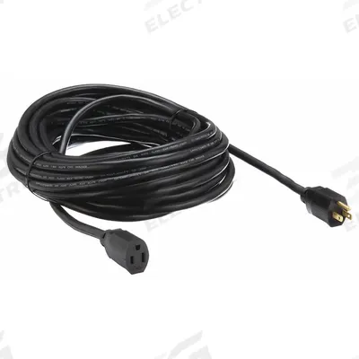 APPROVED VENDOR Extension Cord: Indoor Use, 15 ft Lg, Outlet, 5-15P, 16/3, SJT, Black - Indoor Extension Cords with Single Outlet