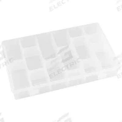 FLAMBEAU Compartment Box: 6 3/4 in x 11 in x 1 3/4 in, Clear - Small Parts Compartmented Boxes with Adjustable Dividers