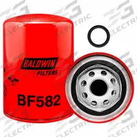 BALDWIN FILTERS Fuel Filter: Spin-On, 3 11/16 in Outside Dia, 15/16"-16 Thread Size, Cellulose (MPN BF582). Key specifications — attr1137520: BF582; attr434022: BALDWIN FILTERS; attr427730: Cellulose; attr427731: ES24-B O-Ring; attr1017112: Trucks; attr1017113: Allis-Chalmers.