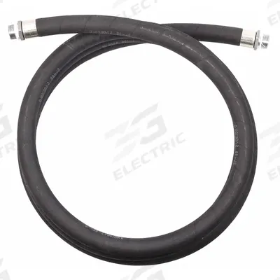 Dayton Discharge Hose: Discharge Hose, 3/4 in x 12 ft, Rubber, Rubber, Zinc - Discharge Hoses for Fuel Transfer Pumps