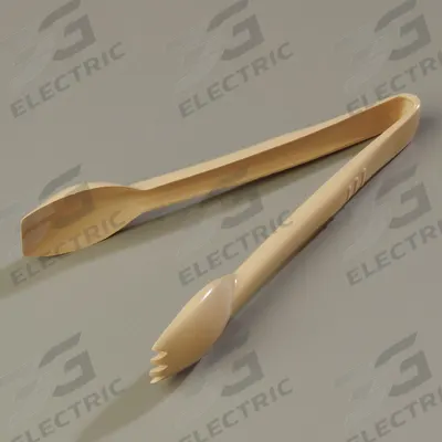 CARLISLE Salad Tongs: 9 in Overall Lg, Beige, NSF Certified, Plastic - Serving Tongs