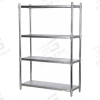 VESTIL Metal Shelving: 72 in x 48 in x 18 in, Solid Shelf, 600 lb Load Capacity per Shelf, Silver (MPN SSS-1848). Key specifications — Color: Silver; Brand: VESTIL.