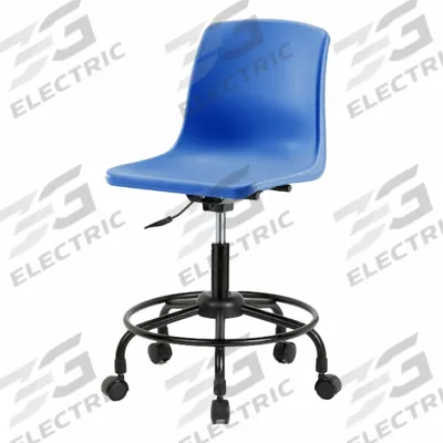 BLUE RIDGE ERGONOMICS Shell Chair: Blue, Plastic Material, 17 in Back Ht, 16 in Seat Wd - Armless Office Chairs