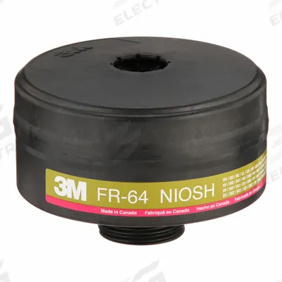 3M Gas Mask Canister: Magenta/Olive Color, Threaded, NIOSH, FR-64 - 3M Replacement Cartridges