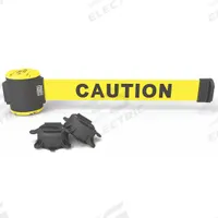 BANNER STAKES Magnetic Retractable Belt Barrier: Magnet, 30 ft Belt Lg, Caution Messaging, Yellow (MPN MH5001). Key specifications — attr981520: Black; attr981527: Black; attr193646: BANNER STAKES; attr981511: Yellow.