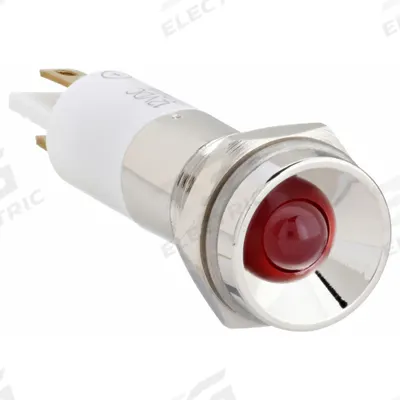 APPROVED VENDOR Protruding Panel Light: 10 mm Panel Mounting Hole Dia, LED, Red - LED Indicator Pilot Lights