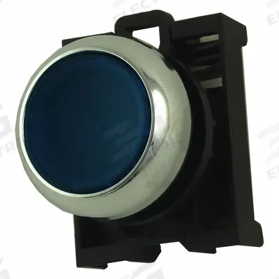 EATON Flush Push Button: Blue, 22 mm Mounting Size, Non-Metallic - Illuminated Flush-Mount Push-Button Operators