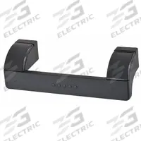 ELESA Pull Handle: Unthreaded Holes, Plastic, Black, 0.26 in Screw Size, 0.28 in, 2.91 in Grip Lg (MPN EWP.110-EH-C0). Key specifications — Brand: ELESA; Projection Type: Non-Recessed; Material: Technopolymer; Finish: Matte; Color: Black; Folding Type: Fixed; Mounting Type: Unthreaded Holes; Screw Size: 0.26 in.