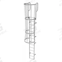 TRI-ARC Fixed Ladder with Safety Cage: 17 ft Overall Ht, 18 in Overall Wd, Steel, 14 Rungs (MPN WLFC1214). Key specifications — attr1050722: TRI-ARC; attr1050760: Unassembled; attr1083696: 2.