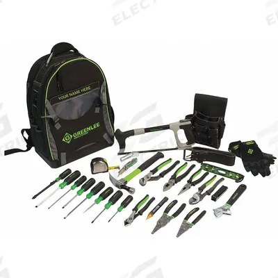 GREENLEE Electricians Tool Kit: 26 Total Pcs, Tool Backpack - Tool Sets with Tool Backpack
