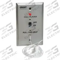 CREST HEALTHCARE SUPPLY Pullcord Bed Station: 2 3/4 in Overall Wd, 24V DC, 2332-23002C. Key specifications — Standards: FDA Listed; Manufacturer Part Number: 2332-23002C; Color: Silver; Voltage: 24V DC; Brand: CREST HEALTHCARE SUPPLY; Call Station Type: Pullcord Bed Station; Part Type: Station Replacements; Station Type: Pullcord Station.